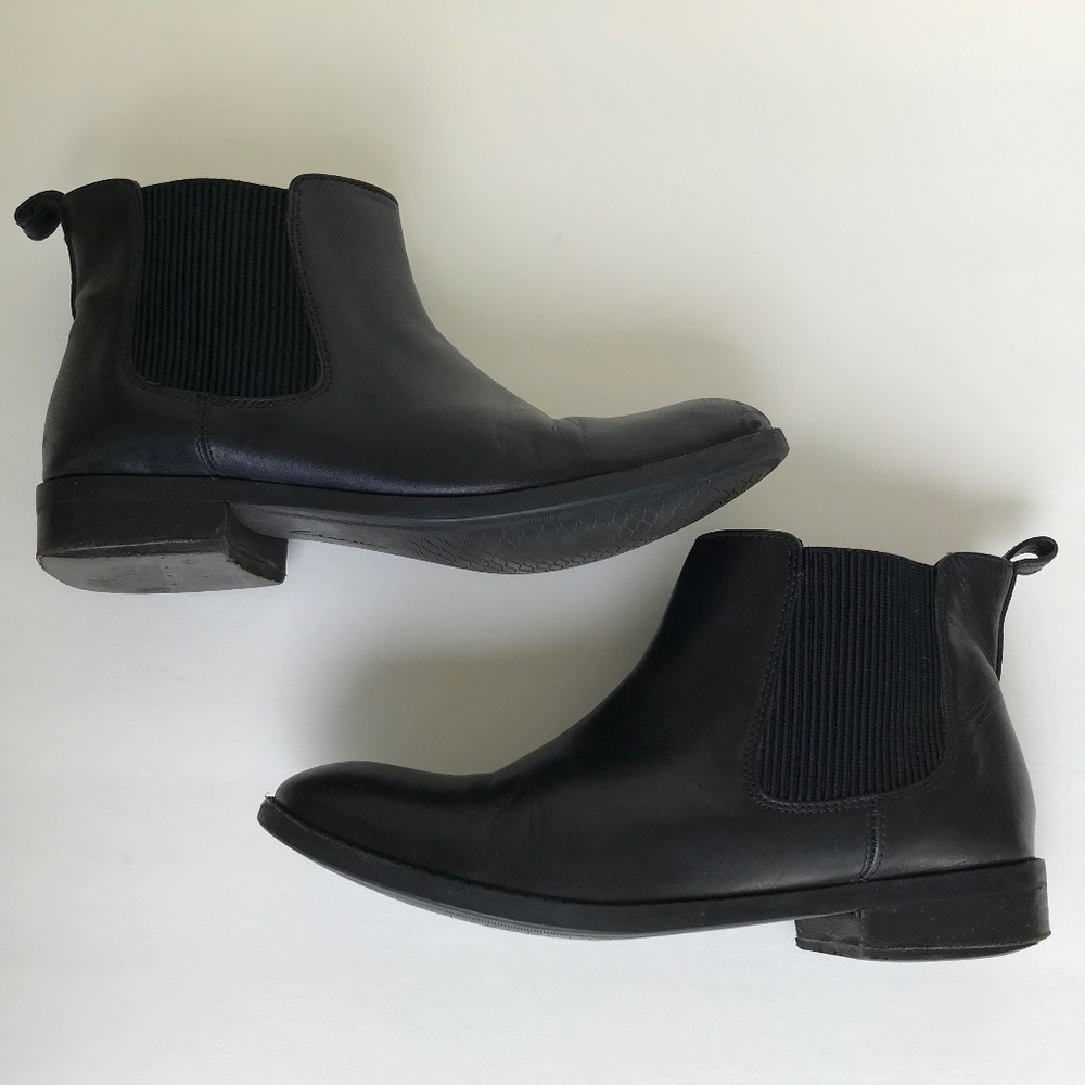 Clarks Black Leather Chelsea Ankle Boots